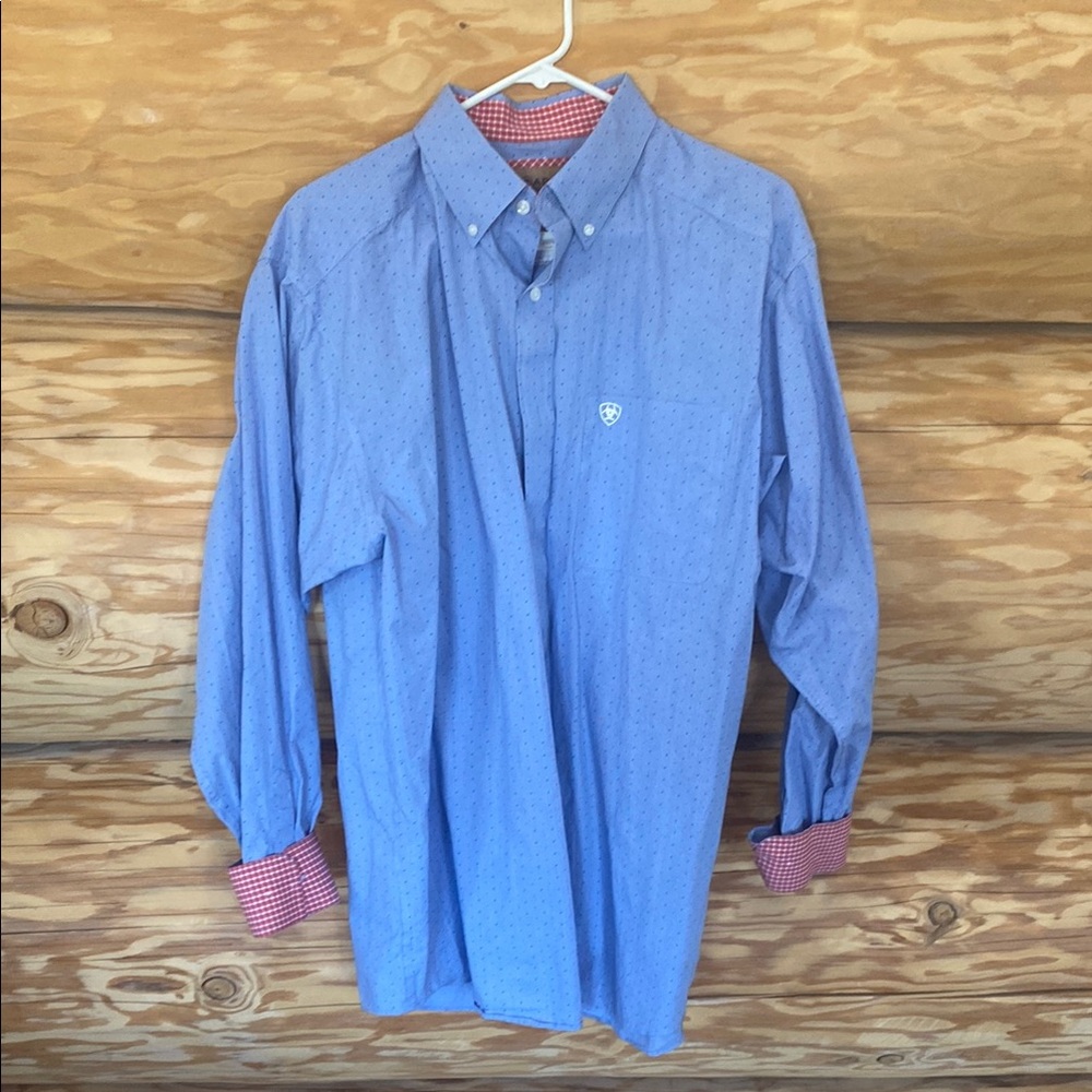 Ariat Casual Button Down Shirt in Blue and Red